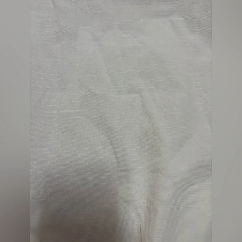 Linen Blend Pants‎ Womens M White Cropped Summer Resort Comfort Capri Drawstring
